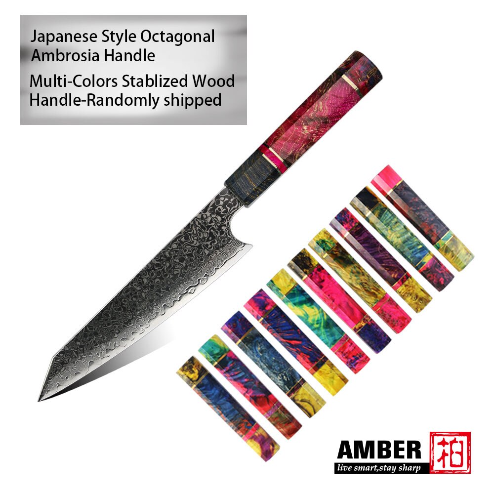 Damaskus stål kockkniv japansk santoku verktygsknivar vass klyv skära biff kökskniv stabiliserat trähandtag