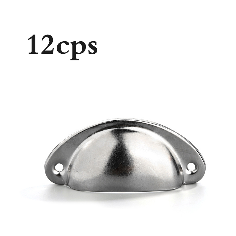 12 stk vintage skabsknopper og greb skabslåge skabsskuffe møbler hardware antik messing skal trækhåndtag: Sølv