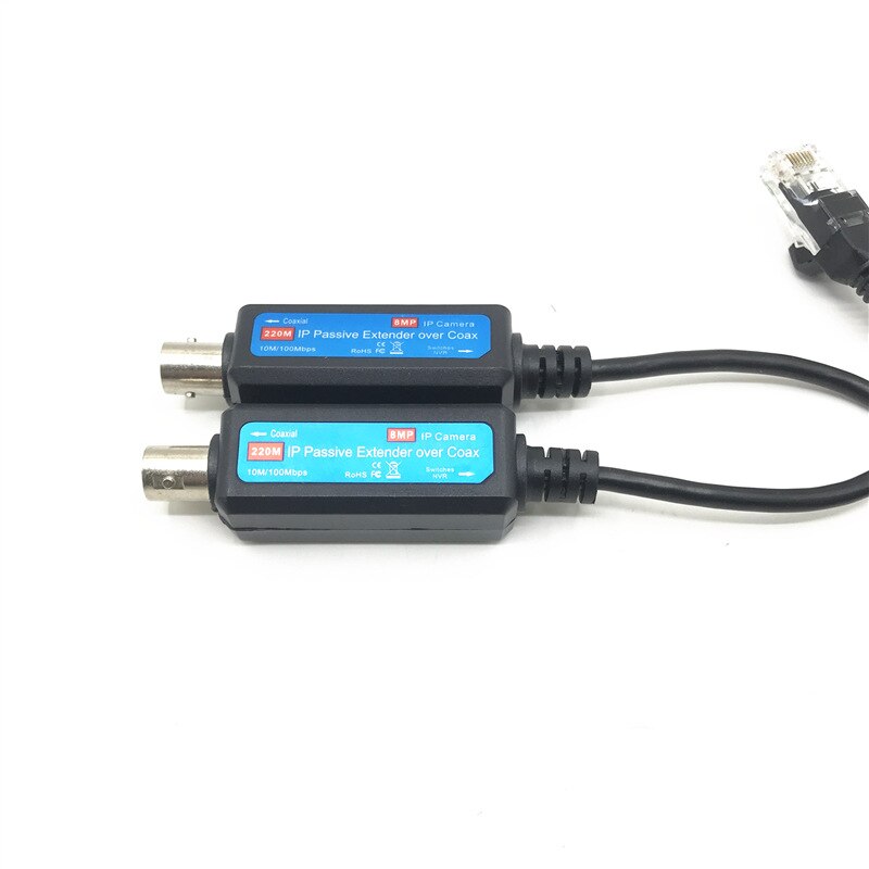 1-CH Passive IP Extender over Coax Transmit IP Camera signal over Existing Coaxial Cable at 100Mbps