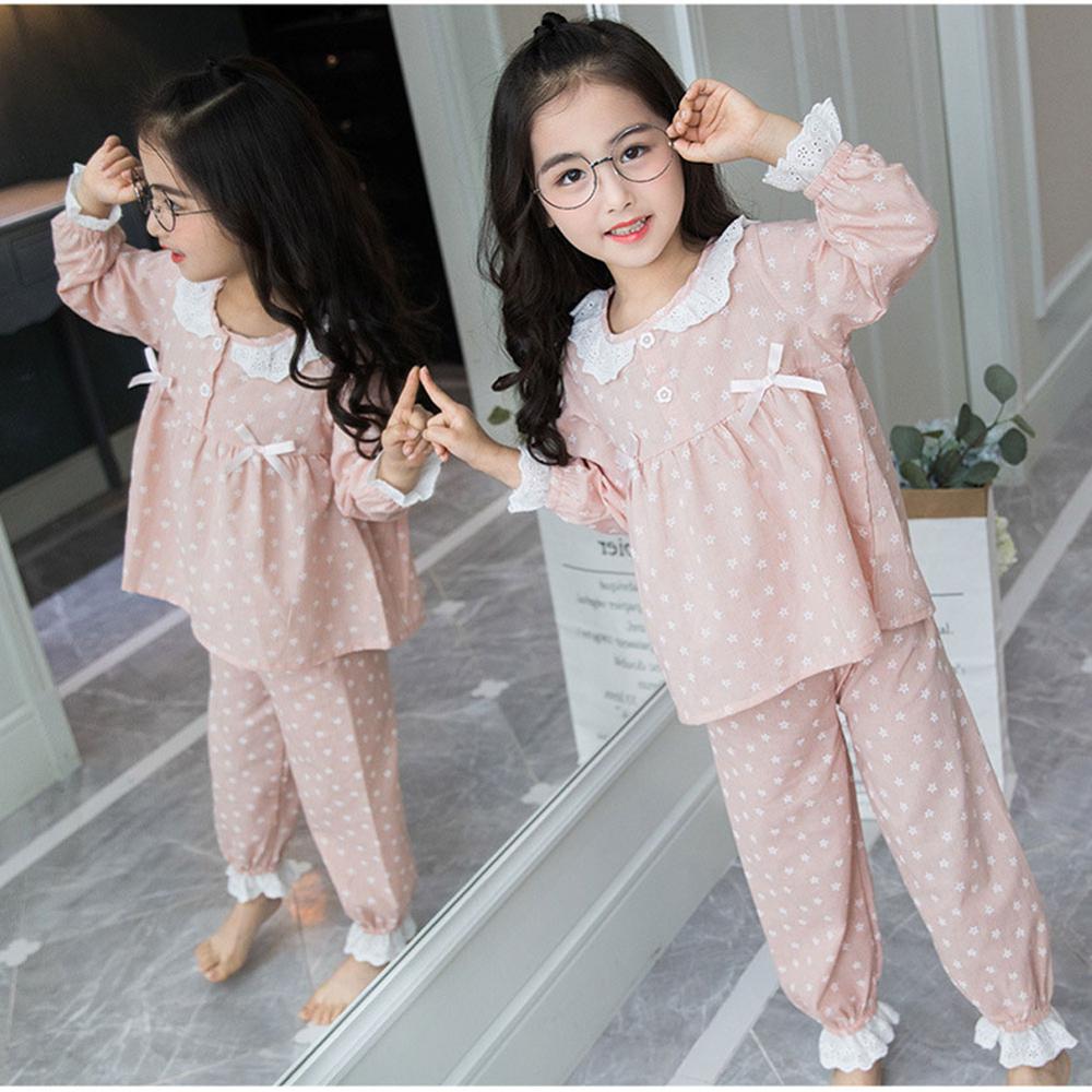 Kinderpyjama's herfst meisjes nachtkleding babykleding kindernachtkleding t-shirt + broek katoenen huiskleding vaderschapspyjama's 2- delige sets