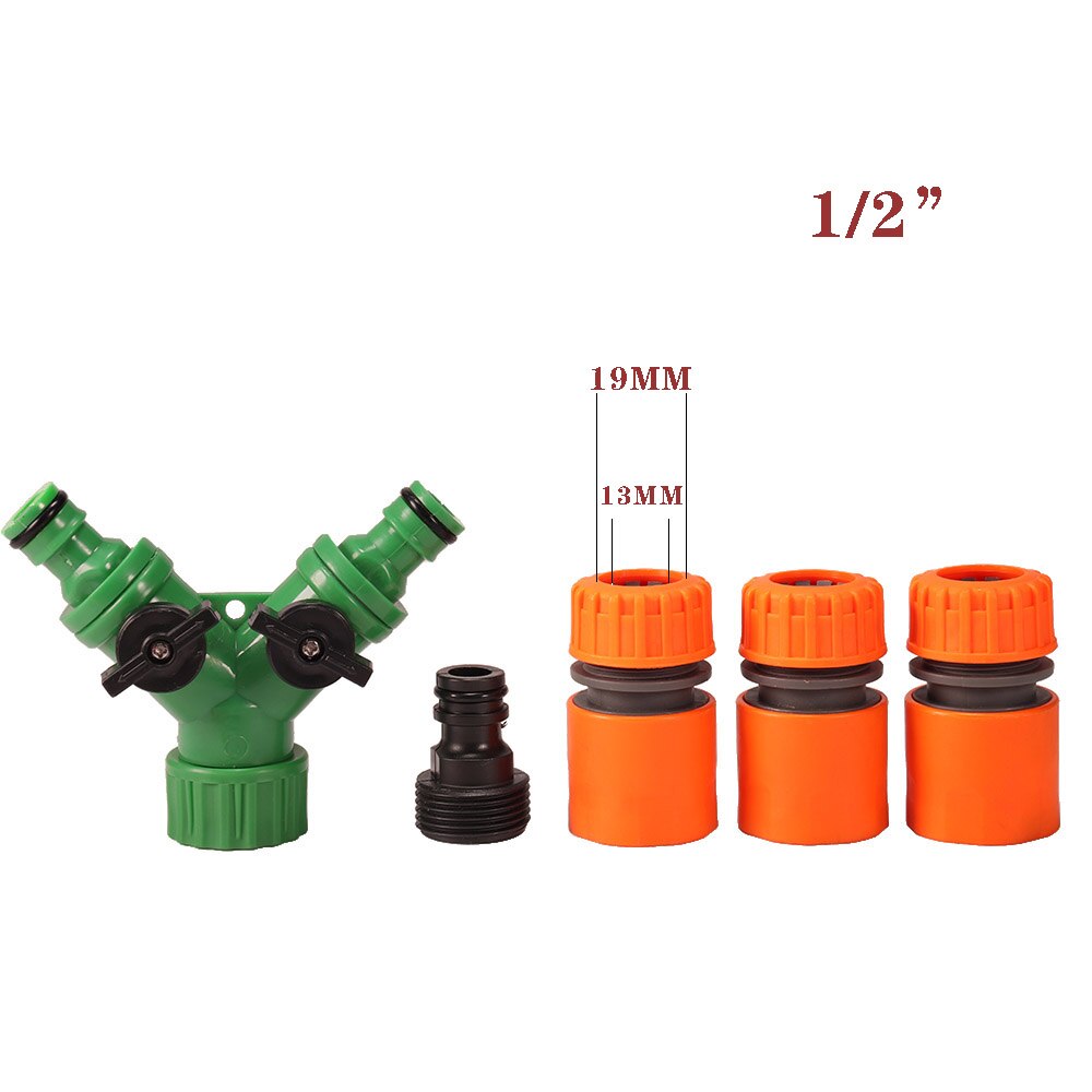 Tuinslang Tap 3 Way 1/2 3/4 1 "Y Connector Snelkoppeling Irrigatie Klep DN15 DN20 DN25 Tuin Water splitter 1Set