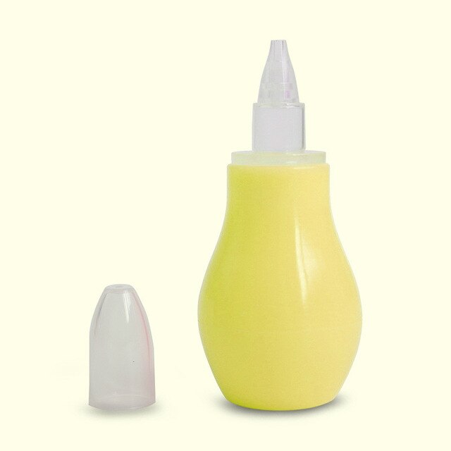 Newborn Baby Children Nose Aspirator Toddler Nose Cleaner Infant Snot Vacuum Sucker Soft Tip Cleaner Baby Care Products: Yellow