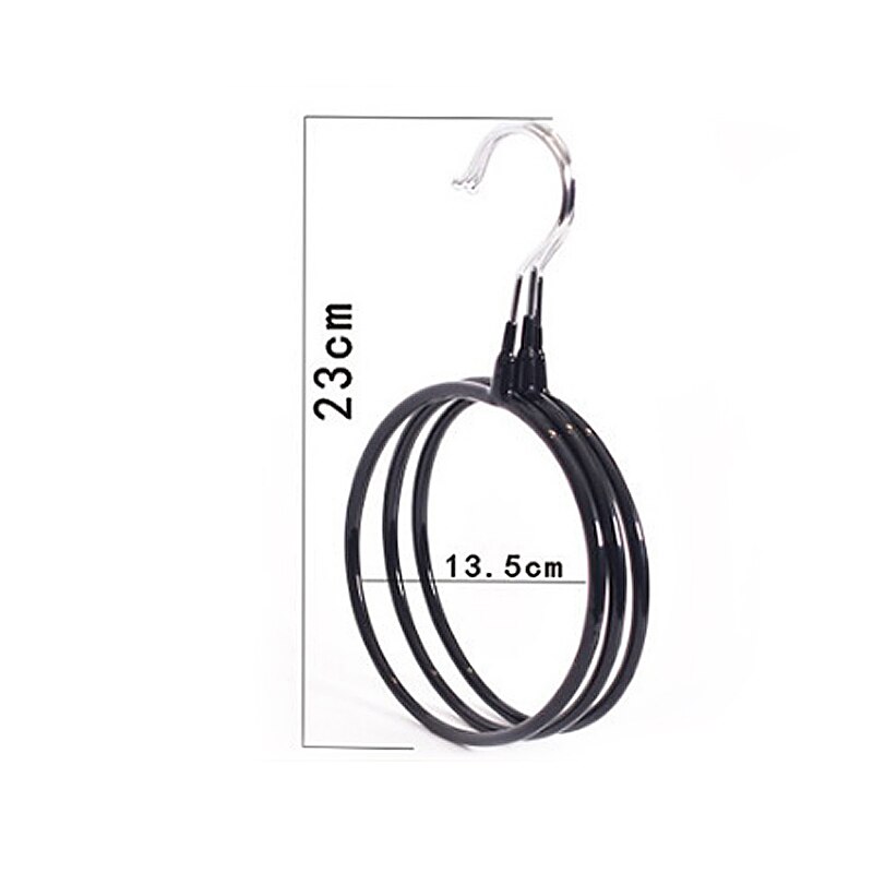 Metal Multifunctional Clothes Hanger Round Ring Silk Scarf Storage Rack Shelf Toroidal Hanger Tie Garment Towel Holder