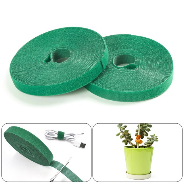 1.5*500Cm Plant Bandage Nylon Ultra-Dunne Plakken Kabel Management Glasvezel Haren Kabelbinder Tuingereedschap: green