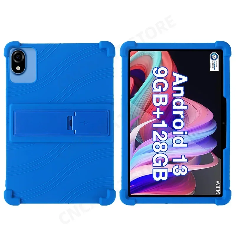 For Teclast P30 T P30T Case 10.1 inch Tablet PC Soft Silicone Shockproof Cover with Rear Kickstand Soft: eleven / Blue