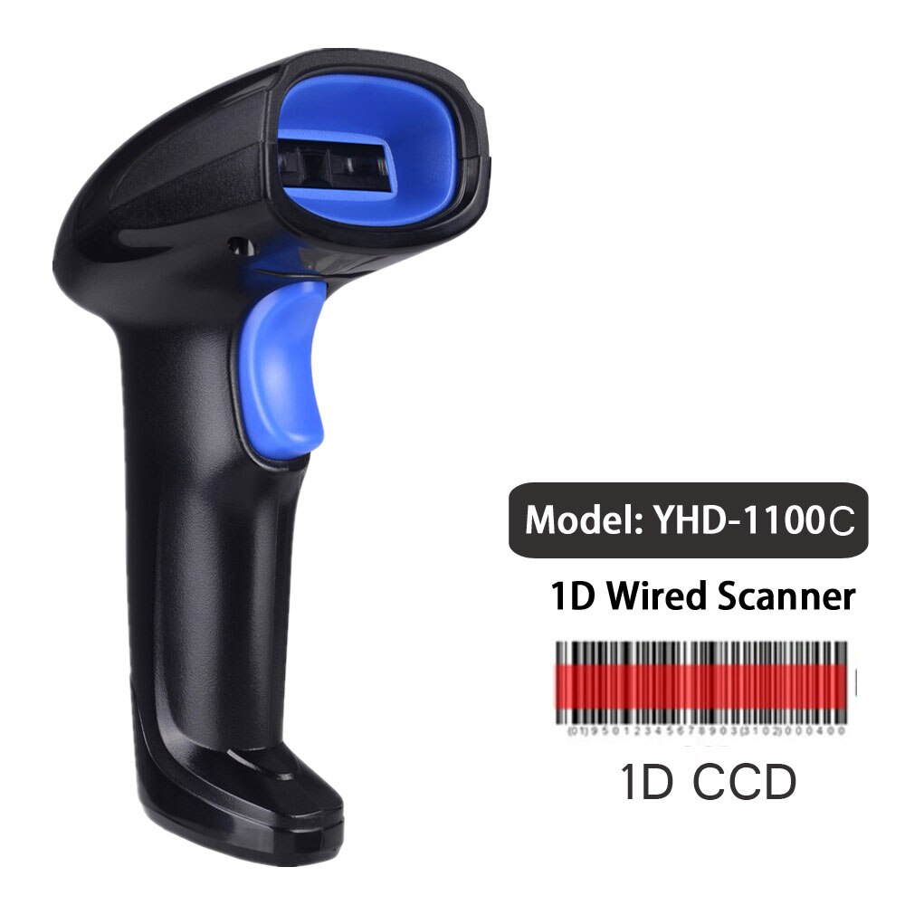 Barcode Scanner Wired Handfree CCD 1D Barcode Scanner Stand Read UPC EAN Handheld Barcode Scanning Gun for Supermarket Shop