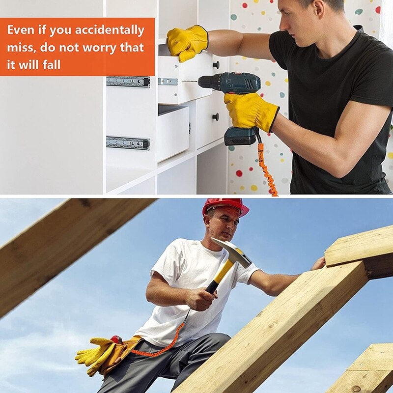 Tool Lanyard,3 Pcs Safety Lanyard With Carabiner,Shock Absorbing Safety Lanyard Adjustable Safety Lanyard For Work Tools