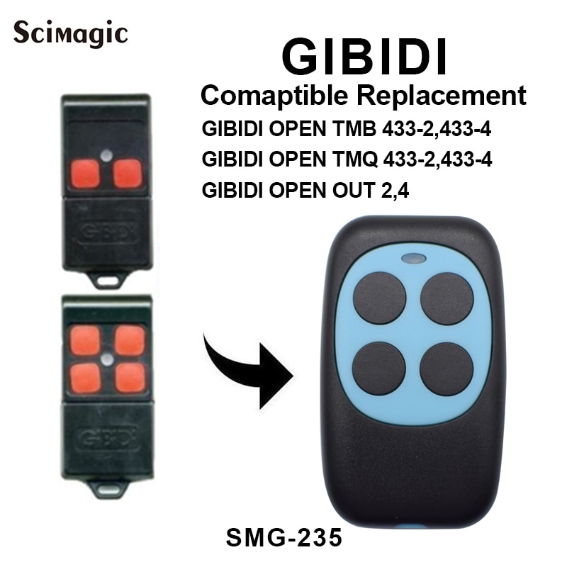 GIBIDI OPEN TMB/ OPEN TMQ 433MHz Remote Control Transmitter Garage Door Gate Fob