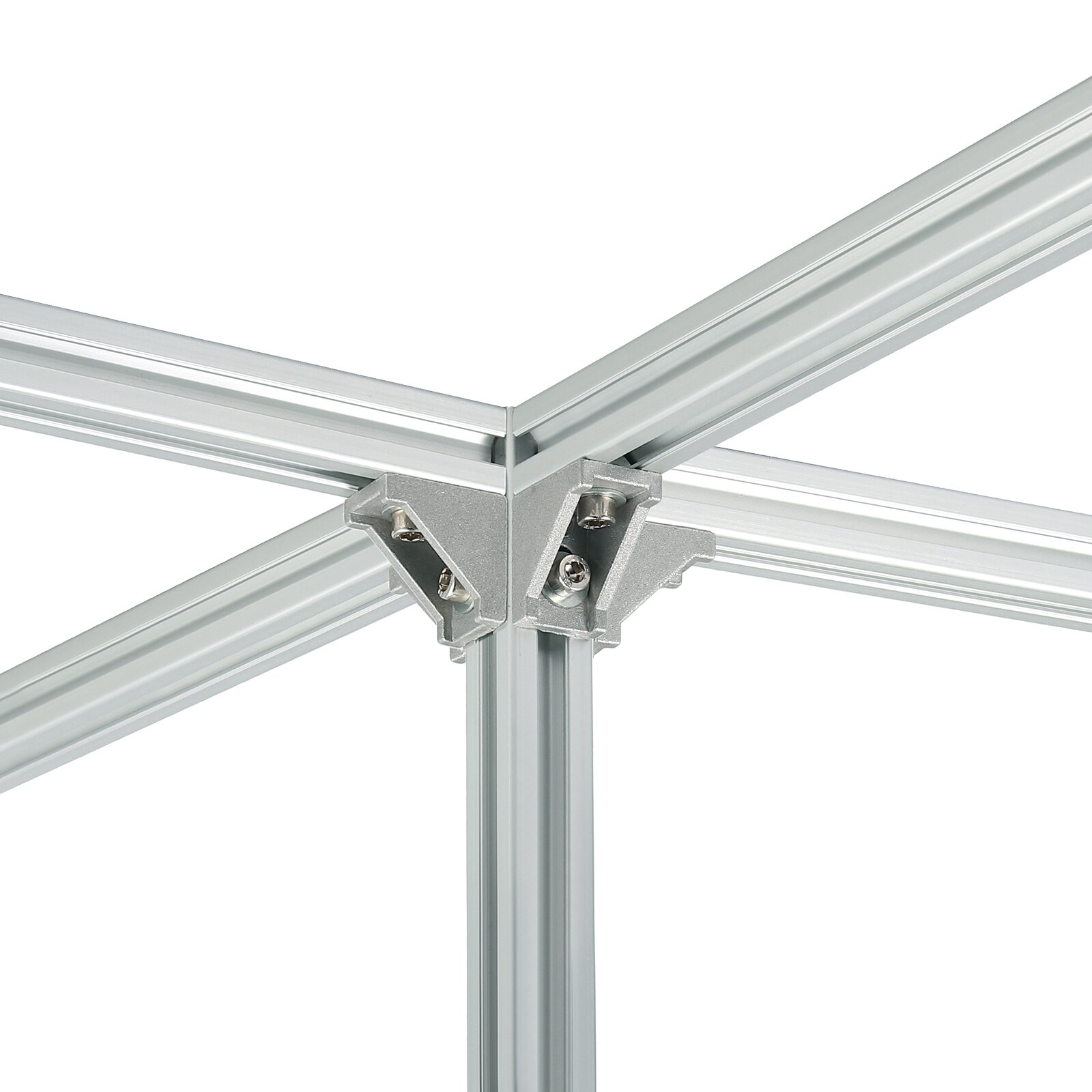 JUSTOOL 20pcs Corner Fitting Angle Aluminum Connector Angle Code Bracket Fastener Furniture Hardware Woodworking Tool Set