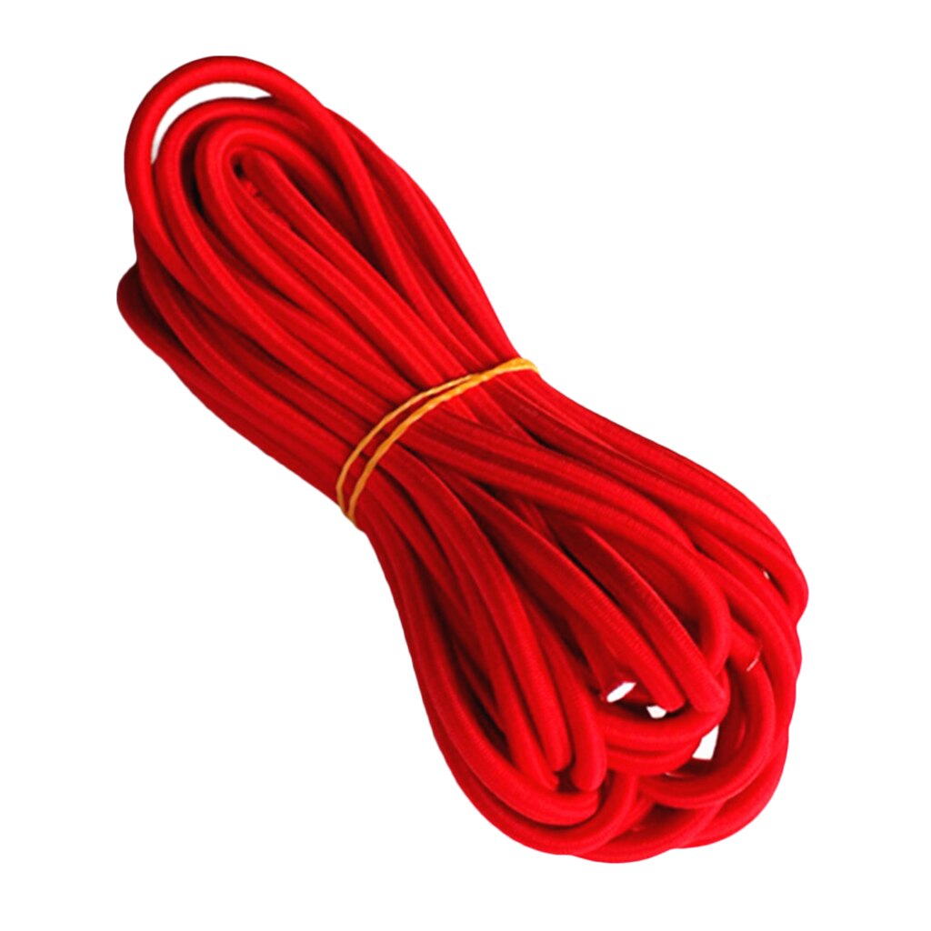 5mm premium marine kvalitet elastisk rød bungee reb stød ledning binde ned både trailere presenning telt dækning tilbehør: 10m røde