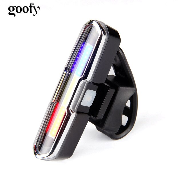 Usb Oplaadbare Voor Achter Fiets Licht Led Fiets Achterlicht Fietshelm Light Lamp Mount Fietslicht Mtb Racefiets Licht: Red White blue