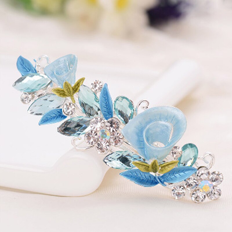 Altobefun Mode Kristal Haarspelden Voor Vrouwen Dames Meisjes Bloemen Hair Clips Elegante Sieraden Bridal Haarspeldjes AE013: 2