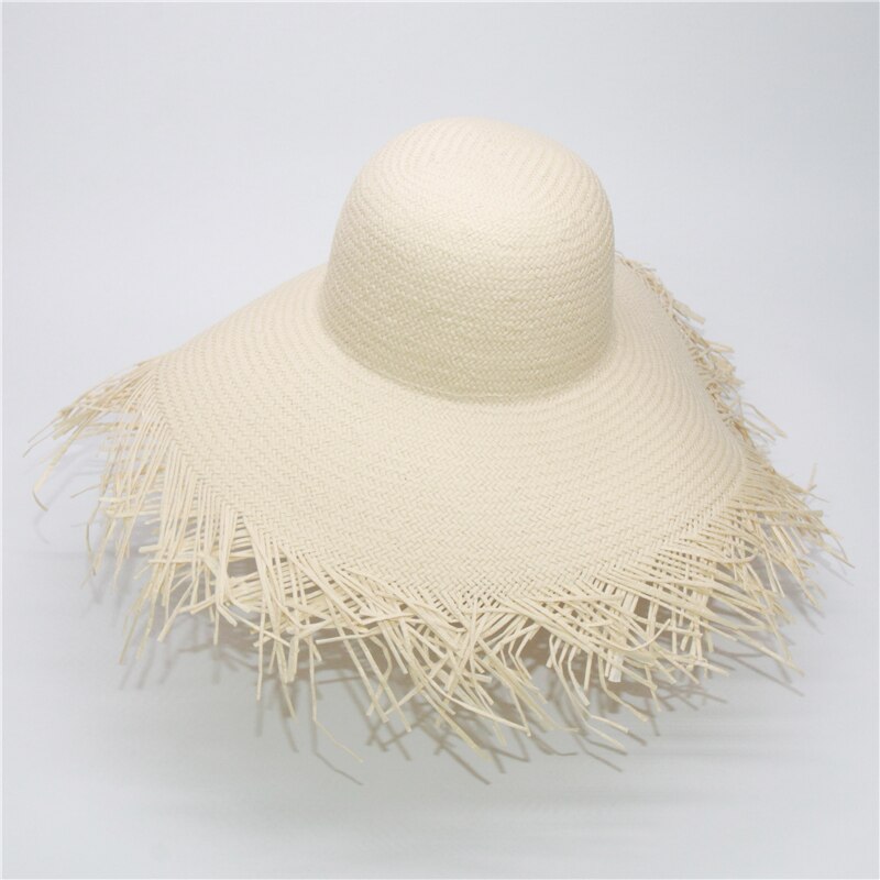 Sombreros de playa esponjosos de 9 colores para mujer, sombreros de Sol de ala ancha para verano, accesorios de playa para vacaciones, , NH967: beige