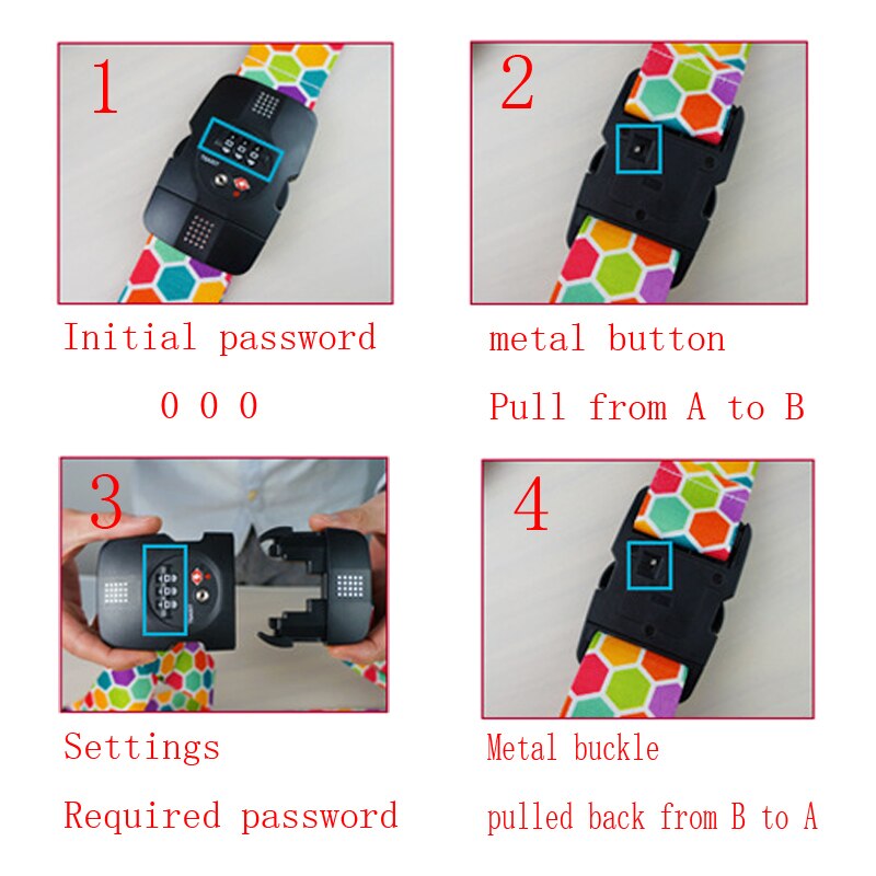 Rhxfxtl bagage tre cifre adgangskode krydsbælte justerbar kuffert bånd sikkerhed bundt bagage reb stropper rejse tilbehør