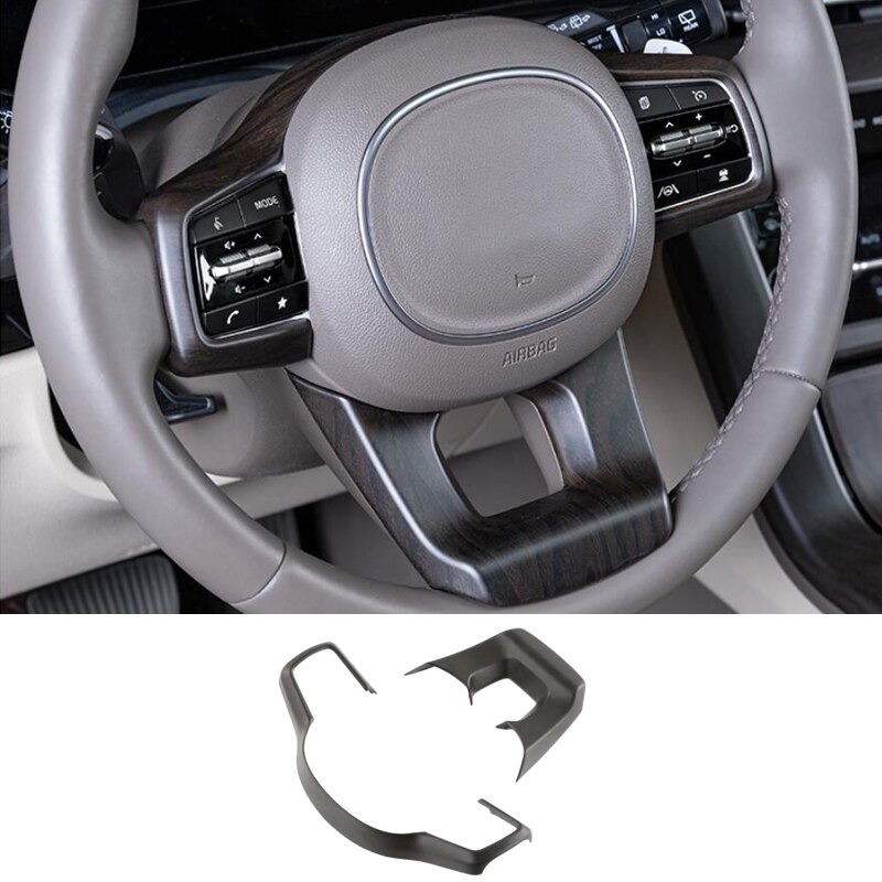 For Kia Carnival KA4 Car peach wood Interiors Window Lift Button Gear Panel Air AC Vent Cover Kit Trim Accessories: 2pcs steering wheel