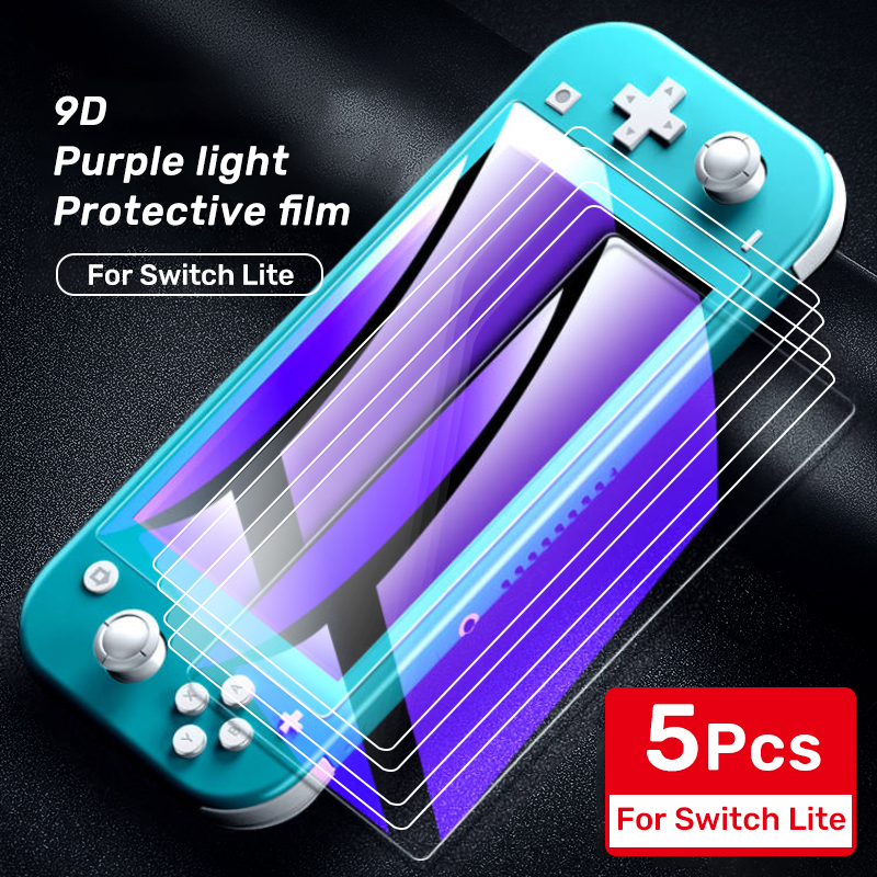 11Pack Schutz Glas für Nintend Schalter Gehärtetem Glas Bildschirm Schutz für Nintendo Schalter Lite NS HD Glas Bildschirm Film: 5Pack Violett Lite