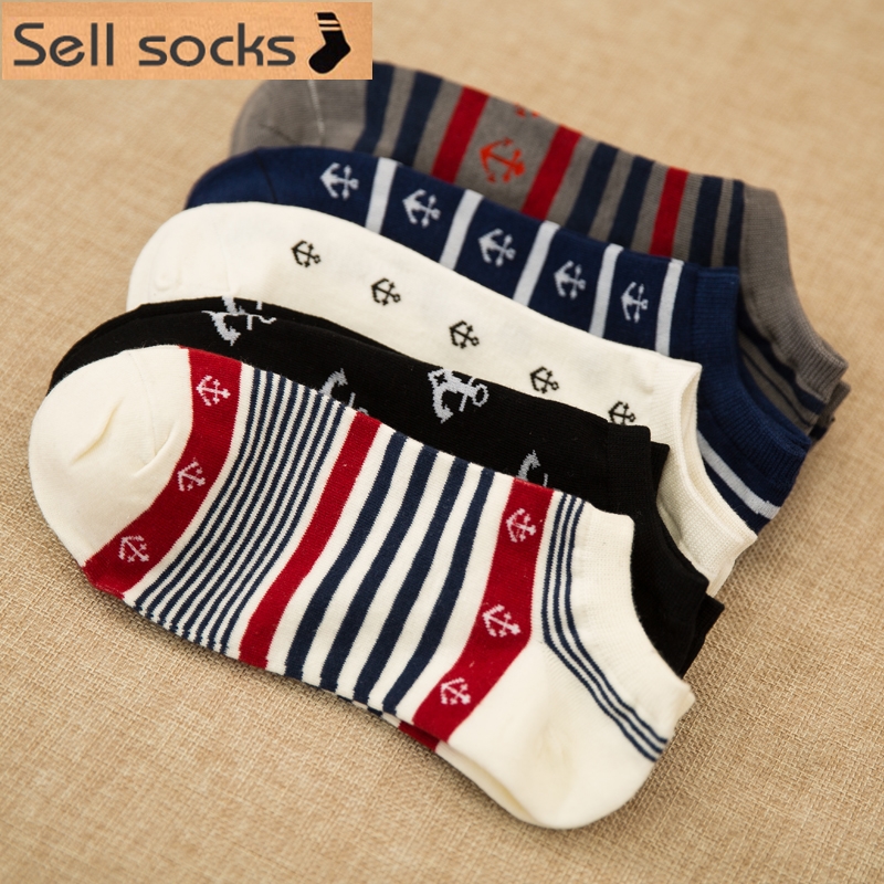Klaring! zomer Strepen zeeman man Casual enkel katoenen sokken mannen boot sok slippers harajuku EUR39-44