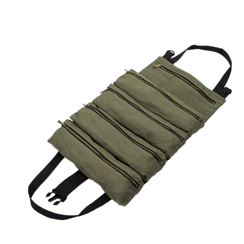 Roll Tool Roll Multi-Purpose Tool Roll Up Bag Wrench Roll Pouch Hanging Tool Zipper Carrier Tote