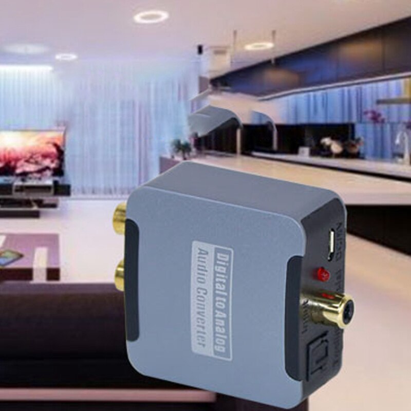 Audio Converter Digital to Analog Audio Converter Coaxial Toslink to Analog Stereo L/R RCA 3.5mm Jack Audio Adapter