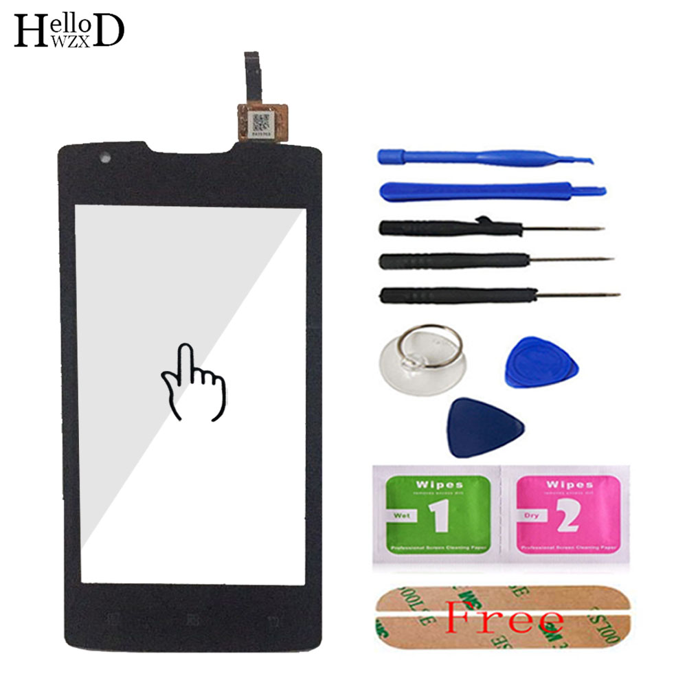 Mobile TouchScree For Lenovo A1000 Touch Screen Glass Digitizer (no LCD) Front Outer Glass Lens Sensor + Adhesive