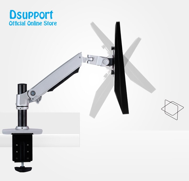 Desktop Mechanical Spring Full Motion 17-32inch Monitor Holder Mount Arm Aluminum Monitor Support Max.Loading 10kgs: DS-8011-Siliver