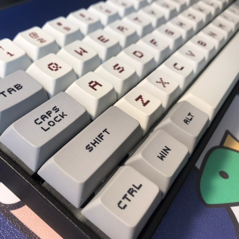 XDA keycaps Red White Machine PBT Sublimation Key-cap Daptation GH60 GK61 GK64 96 Mechanical Keyboard 104 key Caps