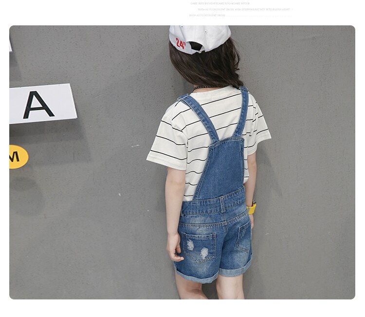 Meisjes Overalls Zomer Kind Baby Shorts Gat Jeans Grote Kind Sling Broek Tij