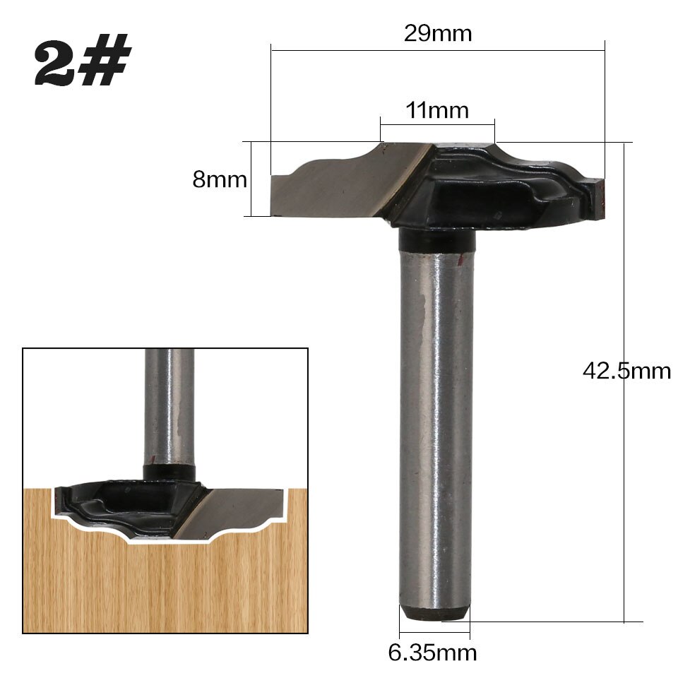 1 pc 1/4" Shank Woodworking Door Frame Router Bits for wood carbide lassical door cabinet bits Engraving Milling Cutter: NO2