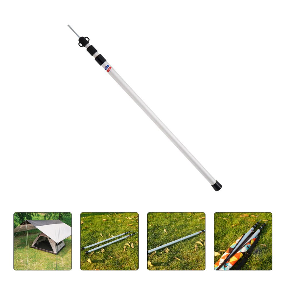 1 Set Adjustable Tarp Pole Three Sections Canopy Pole Aluminum Alloy Rod