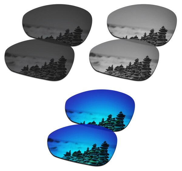 SmartVLT Vervanging Lenzen Gepolariseerde voor Oakley Crosshair 1.0 (2005) Zonnebril-Meerdere Paren Verpakt: Black-Silver-Blue