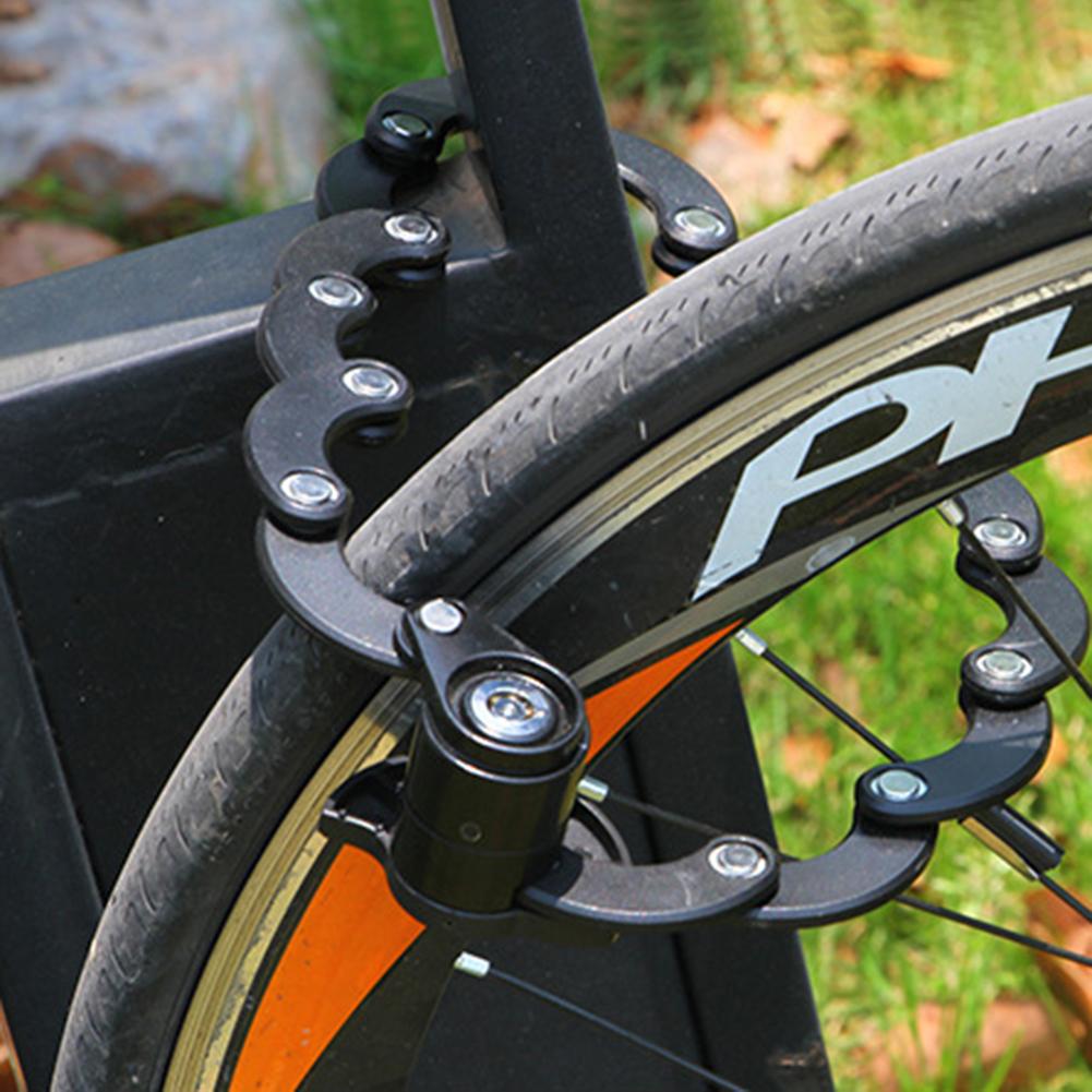 Bike Anti Theft Lock Chain Folding Hamburger Locks High Security Bicycle Cycling Fliplock Bicycle Accessory Bicycle Folding Lock