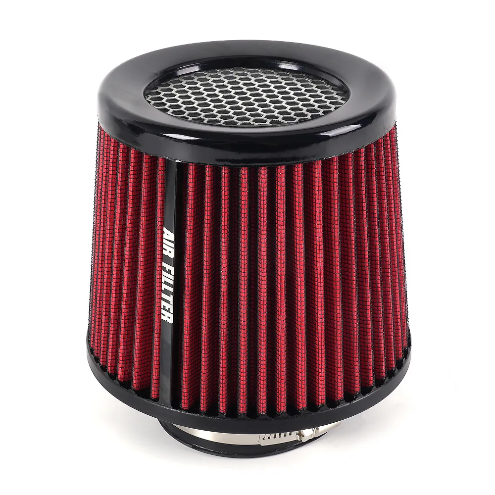 Car Air Filter High Flow Cone Cold Air Intake Filter Auto Modification Accessories Air-Filter Mesh Cone Universal 76mm 3inch