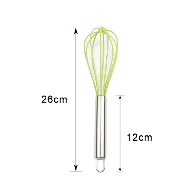 Silicone Whisk Stainless Steel Handle Egg Beater Kitchen Utensils for Blending Whisking Beating and Stirring Kitchen Egg Tools