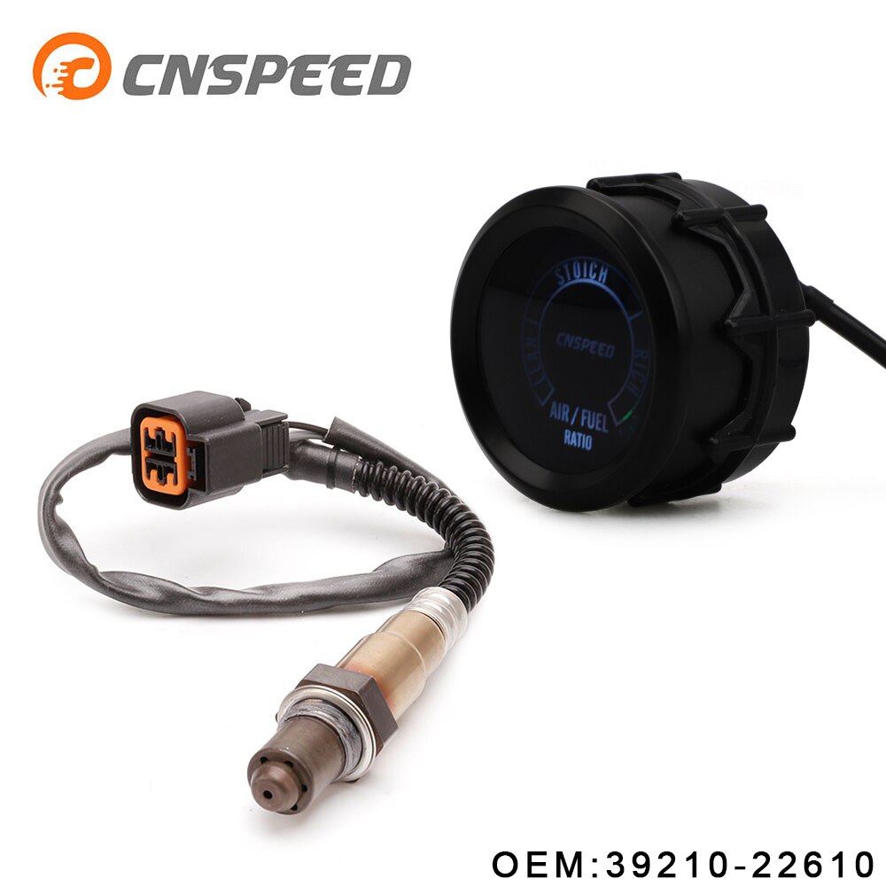 Digital Air Fuel Ratio Gauge Racing Car, 52mm, Blue LED with Narrow Tyre, O2 Oxygen Sensor for 12V Car