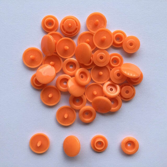 50Sets Plastic Snaps Button Fasteners T5 Bag Folder Dark Buckle Button Resin Garment Accessories For Clothes Scrapbooking: Orange