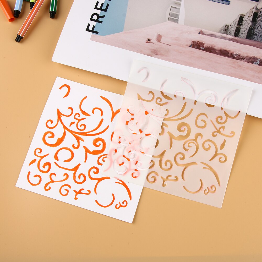 9 PCS/Set DIY Craft Geometric patterns Layering Stencils For Walls Painting Scrapbooking Stamp Album Decor Embossing