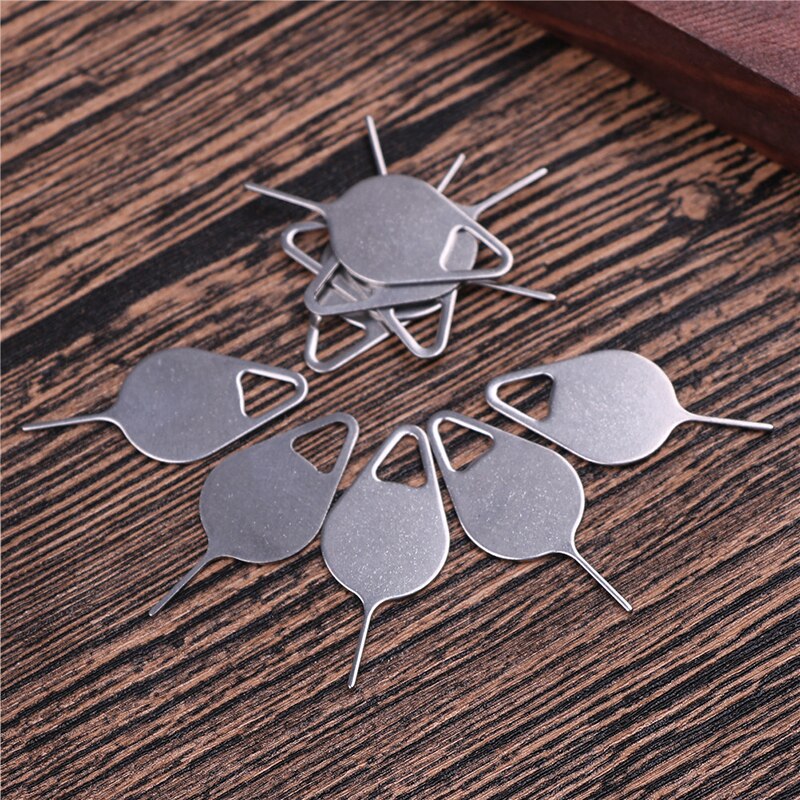 10 stk rustfrit stål kortnål til iphone ipad samsung til huawei xiaomisimtray fjernelse eject pin key tool