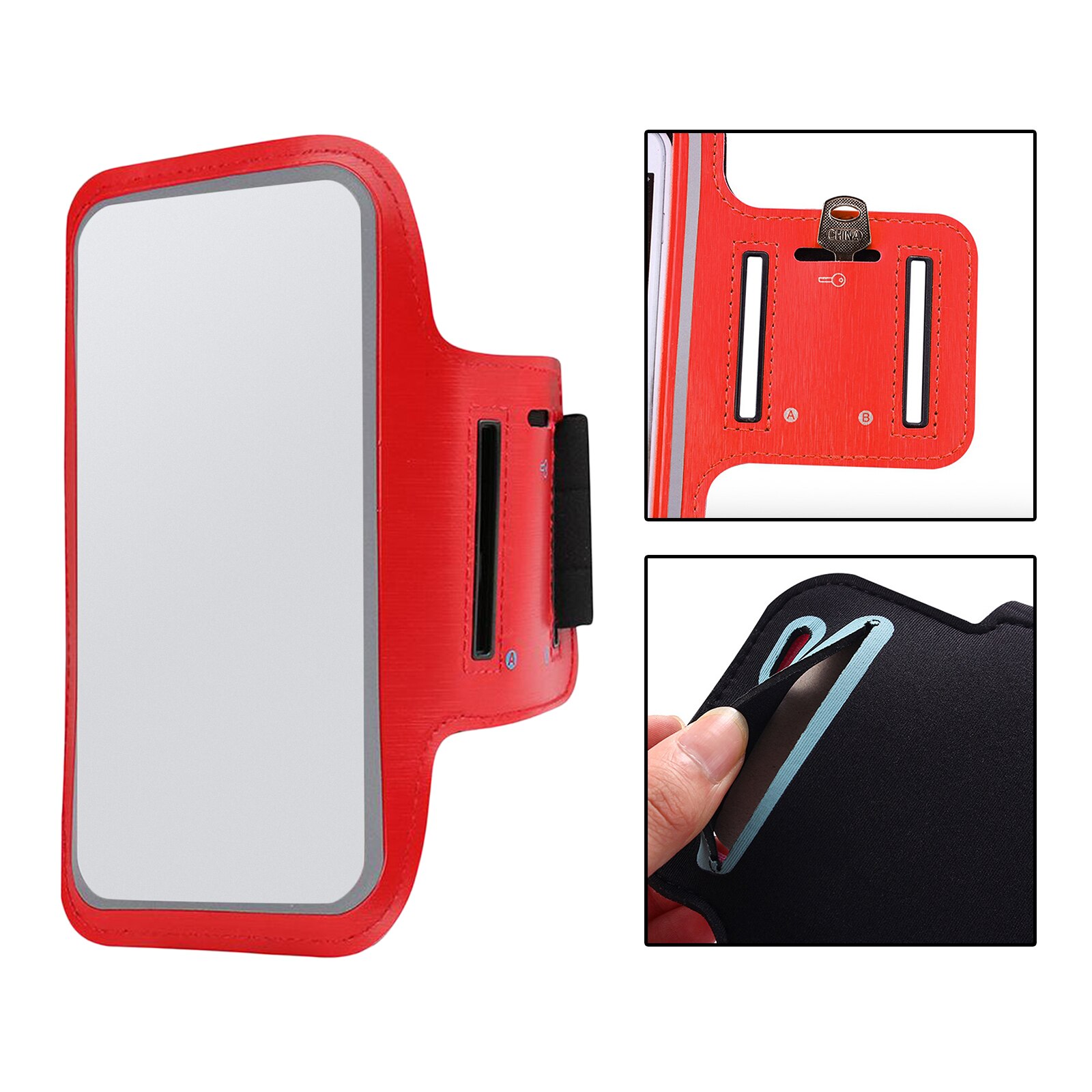 1pc Telefon Handgelenk Armband Übung Halter Container Bund Radfahren Workouts: red