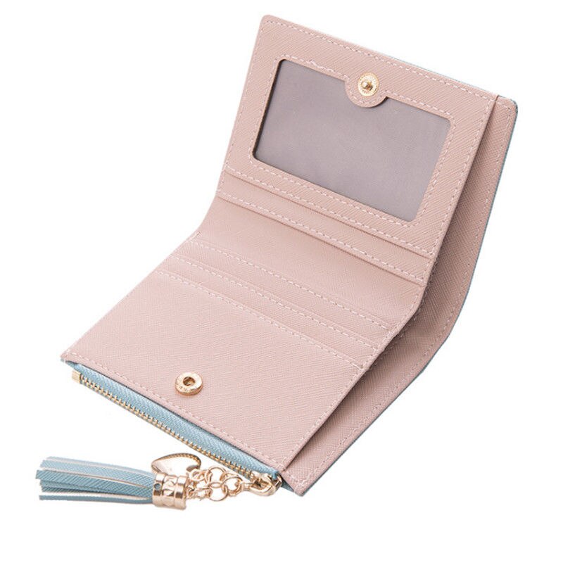 Portefeuilles Voor Meisjes Vrouwen Dame Clutch Lederen Portemonnee Korte Hasp Kwastje Rits Case Brief Portefeuilles