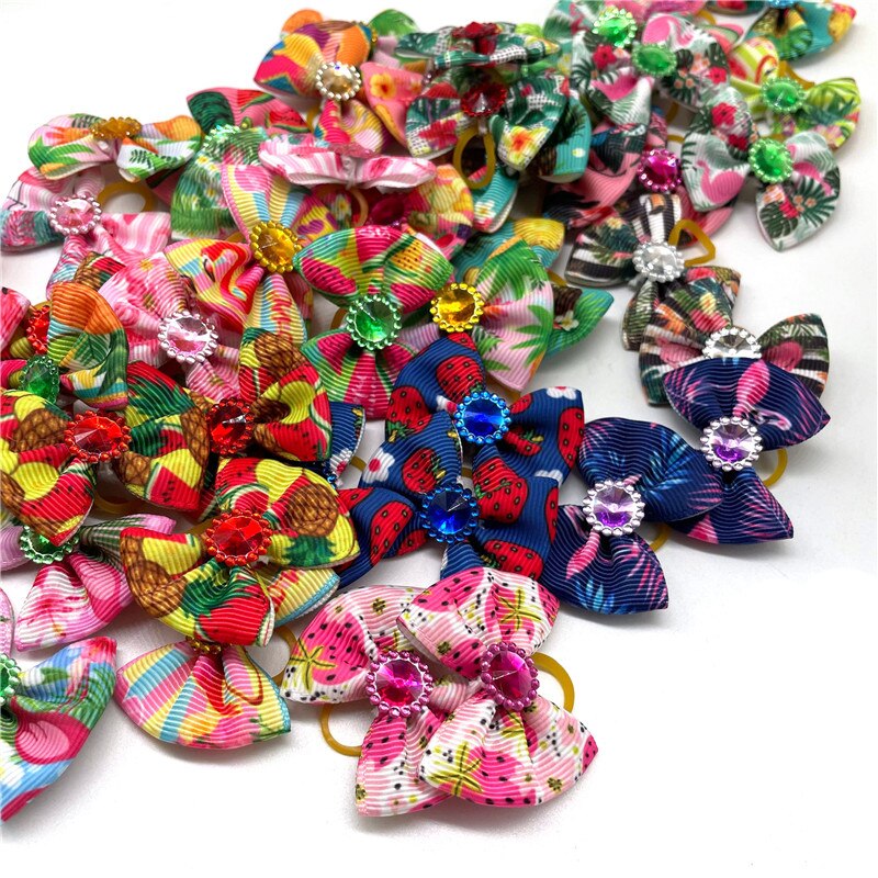 30/50Pcs Hond Haarelastiekjes Hond Haaraccessoires Elastiekje Hond Accessoires Kleine Hond Bows Honden Haar bows Dierbenodigdheden