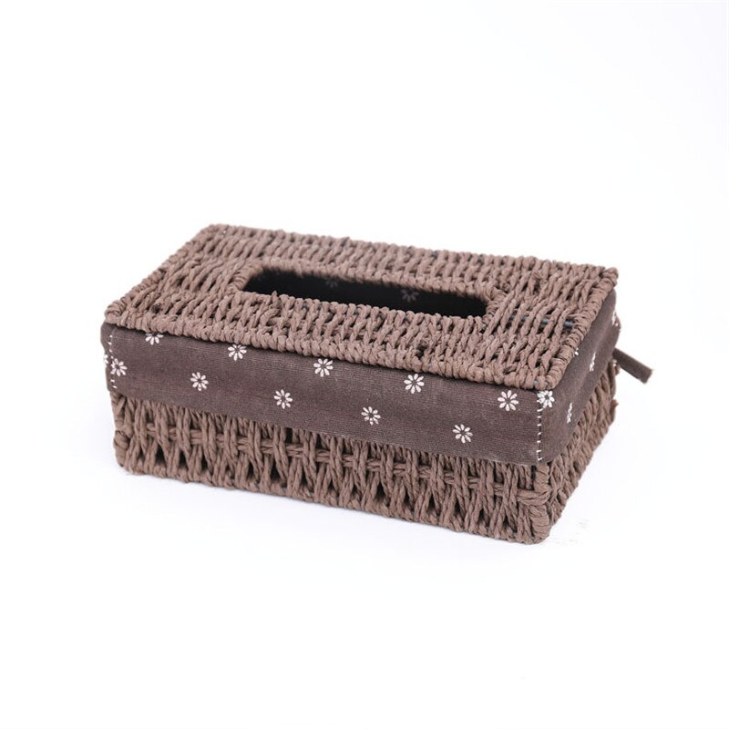 1Pc Handmade Bamboo Weave Tissue Box Household Paper Storage Basket Home Decoration