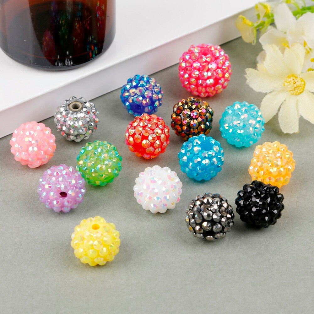 NiceBeads 12mm okrągły kształt 15 kolorów U-Pick Chunky żywicy koraliki z kryształu górskiego, żywicy, Chunky koraliki do tworzenia biżuterii