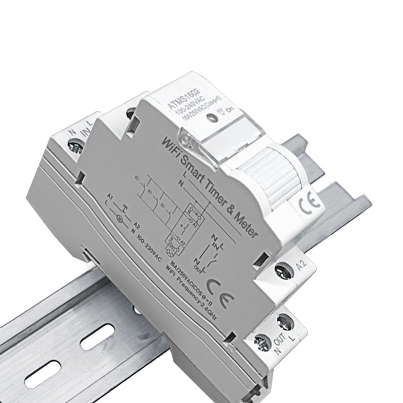 Tuya Wifi Circuit Breaker Din Rail Smart Meter 16A Switch Timer Single Phase With Energy Monitor Works With Alexa Home