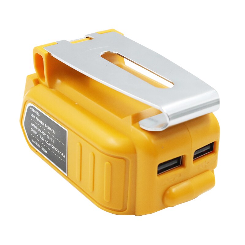 60W 5A Konwerter Adapter Ładowarka USB Do DeWalt 20V 18V Bateria litowa 12V DC Wyjście Kompatybilne urządzenia elektryczne Lampa samochodowa