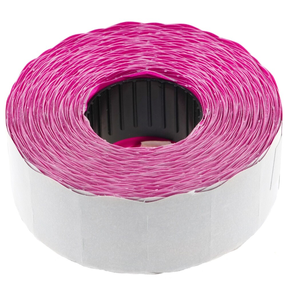 PrimeMatik-roll coil 1000 pink adhesive labels 26x16m 10 units
