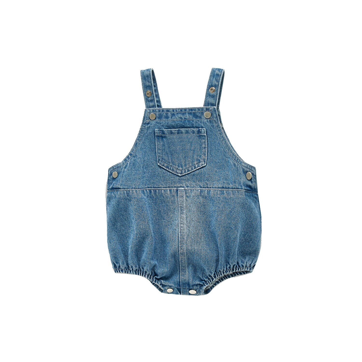 Bebê meninos meninas roupas sem mangas bebê denim bodysuits crianças macacão 2020 outono bebê denim macacão: 9 m