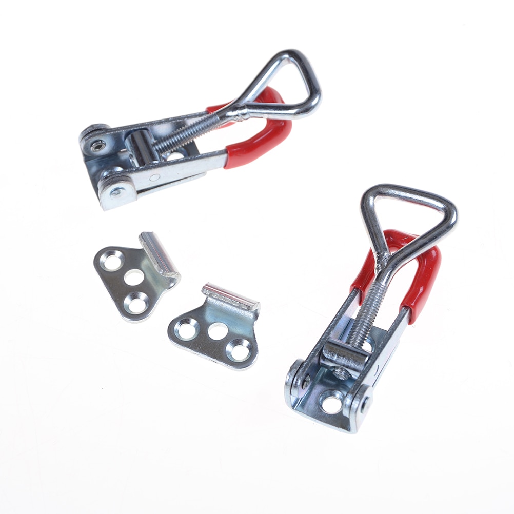 Adjustable Toolbox Case Metal Toggle Latch Catch Clasp Length Silver+Red