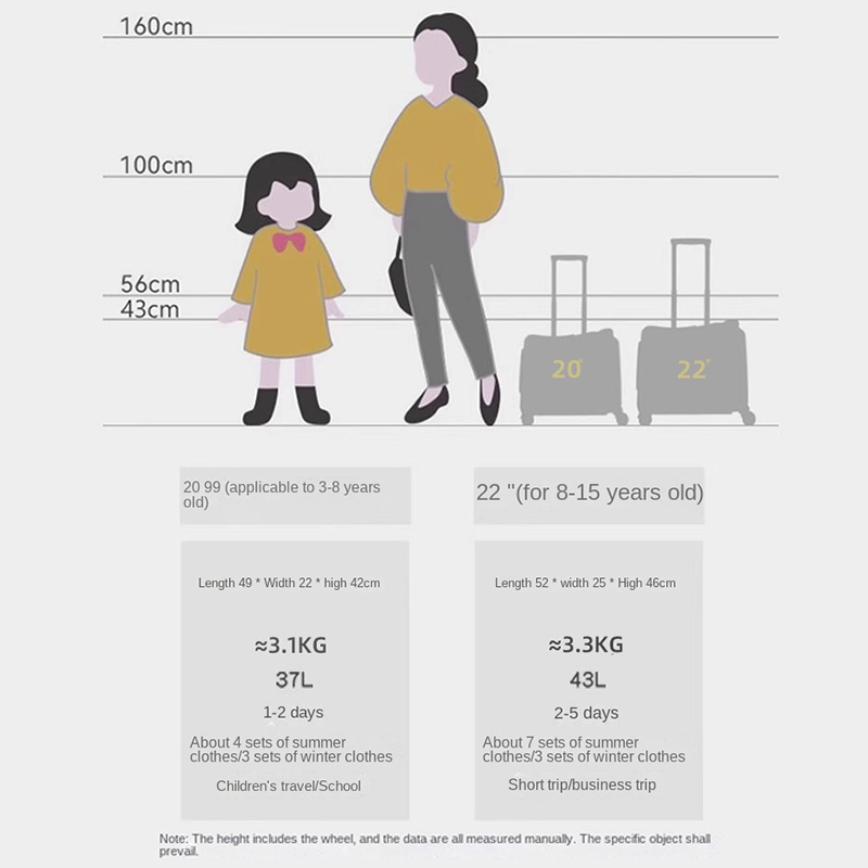 Maleta de equitación para niños, equipaje con ruedas universales, 6 ruedas, 20/22 pulgadas maletas de viaje, maleta viaje cabina con portavasos, novedad