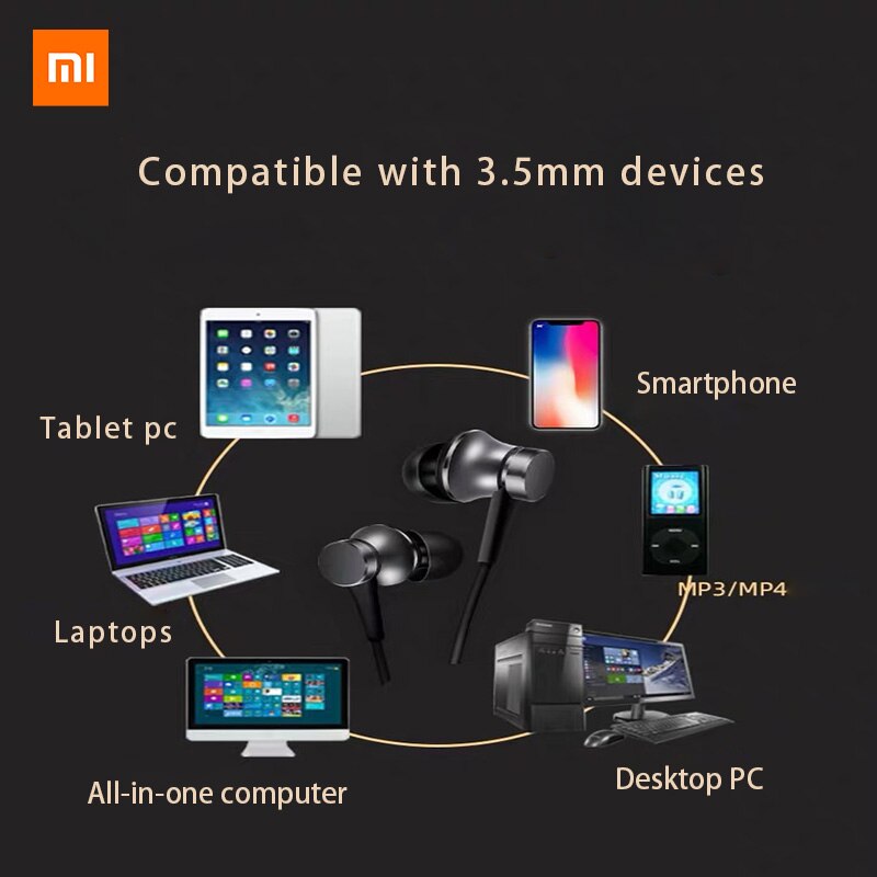 Originele Xiaomi Piston 3 Headset Mi Verse Usb Type-C 3.5Mm In-Ear Oortelefoon Met Microfoon Voor samsung Xiaomi Mi 6/8 Huawei Oortelefoon
