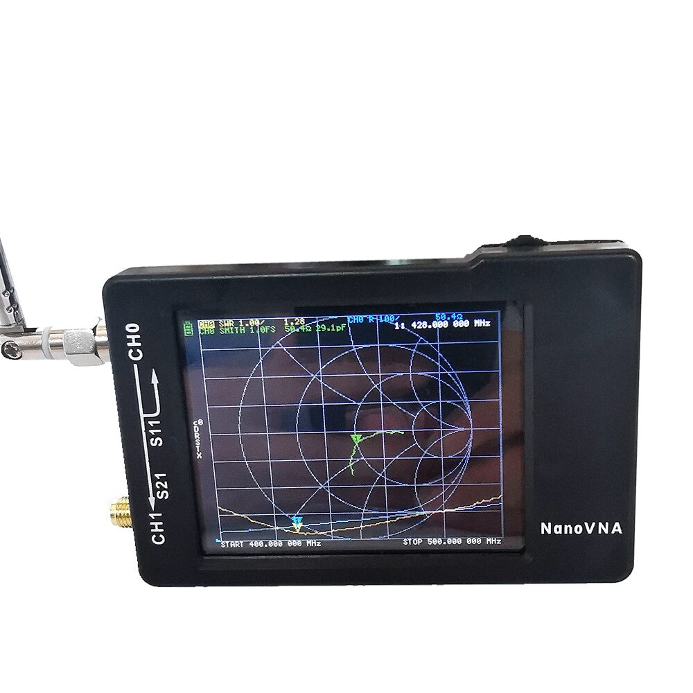 Nanovna-h vektor nettverksanalysator 50 khz ~ 1.5 ghz nano vna shortwave hf vhf uhf uv antenne analysator + batteri + lcd + plastikk
